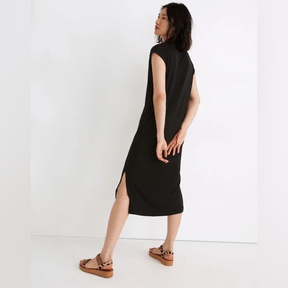 Madewell V Neck Muscle Tank Dress in Black - Picture 10 of 10